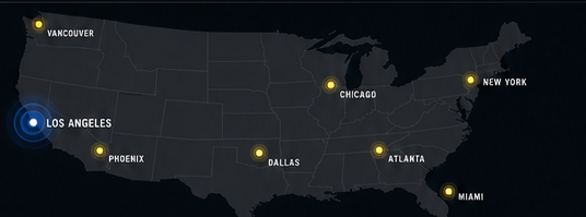 Lightning AV service coverage map across the United States